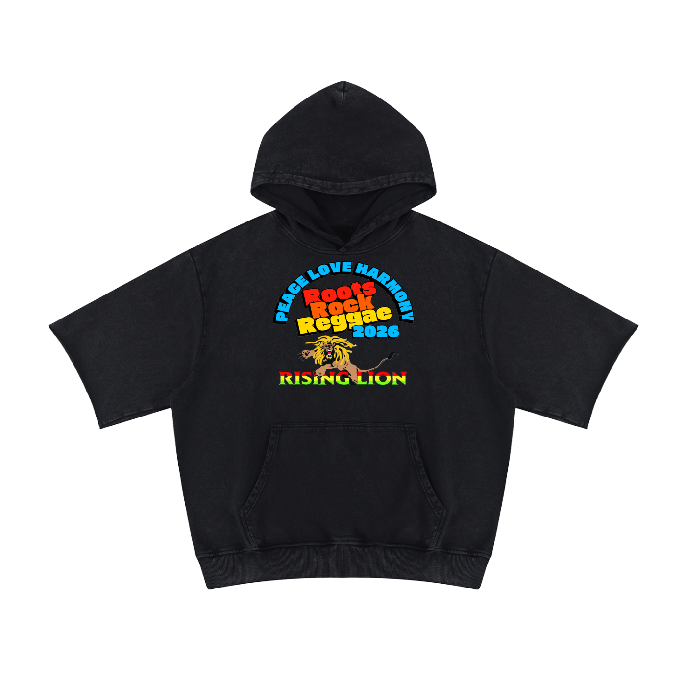 Unisex Mineral Wash Short Sleeve Hoodie