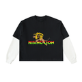Layered Contrast Sleeve Cotton T-Shirt