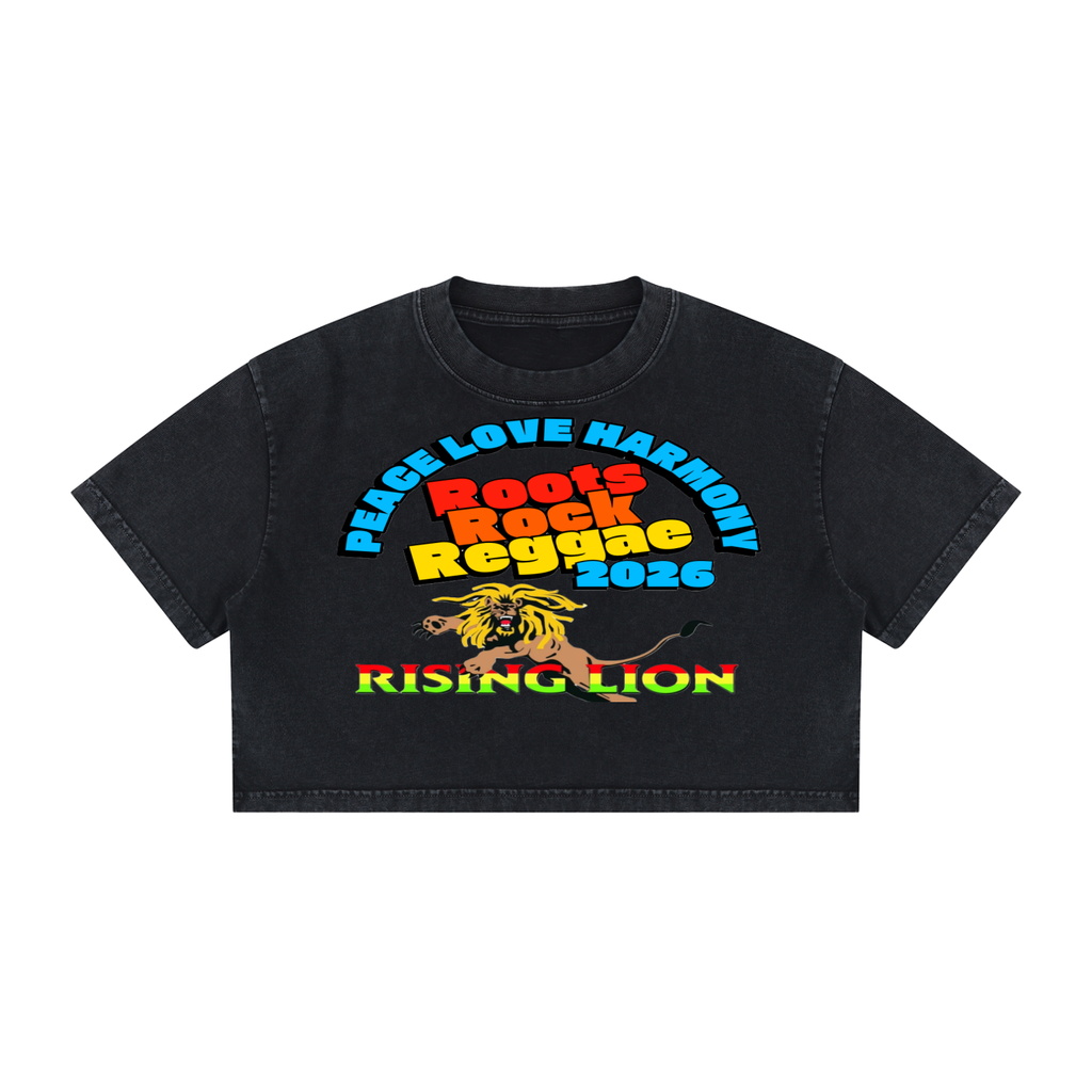 Women's Mineral Wash Cotton Crop T-Shirt