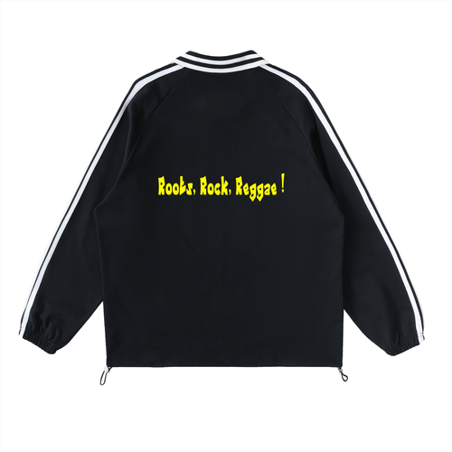 Contrast Striped Lapel Collar Sweatshirt