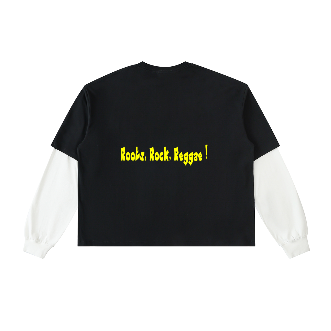 Layered Contrast Sleeve Cotton T-Shirt
